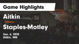 Aitkin  vs Staples-Motley  Game Highlights - Jan. 6, 2020