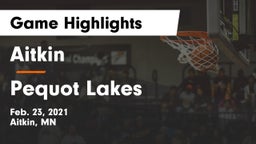 Aitkin  vs Pequot Lakes  Game Highlights - Feb. 23, 2021