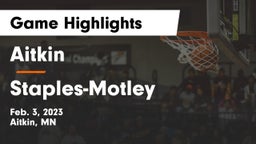 Aitkin  vs Staples-Motley  Game Highlights - Feb. 3, 2023