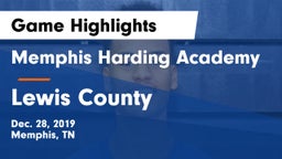 Memphis Harding Academy vs Lewis County  Game Highlights - Dec. 28, 2019