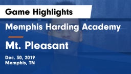 Memphis Harding Academy vs Mt. Pleasant  Game Highlights - Dec. 30, 2019