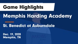 Memphis Harding Academy vs St. Benedict at Auburndale   Game Highlights - Dec. 19, 2020