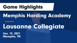 Memphis Harding Academy vs Lausanne Collegiate  Game Highlights - Jan. 19, 2021