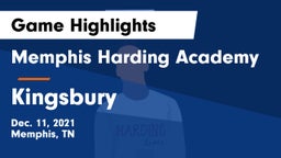 Memphis Harding Academy vs Kingsbury Game Highlights - Dec. 11, 2021