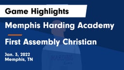 Memphis Harding Academy vs First Assembly Christian  Game Highlights - Jan. 3, 2022
