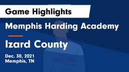 Memphis Harding Academy vs Izard County  Game Highlights - Dec. 30, 2021