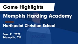 Memphis Harding Academy vs Northpoint Christian School Game Highlights - Jan. 11, 2022