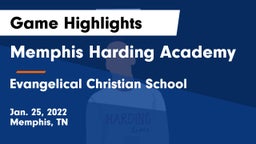 Memphis Harding Academy vs Evangelical Christian School Game Highlights - Jan. 25, 2022