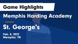 Memphis Harding Academy vs St. George's  Game Highlights - Feb. 8, 2022