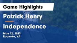 Patrick Henry  vs Independence  Game Highlights - May 22, 2023