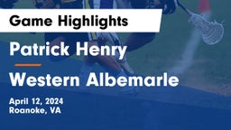 Patrick Henry  vs Western Albemarle  Game Highlights - April 12, 2024