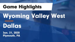 Wyoming Valley West  vs Dallas  Game Highlights - Jan. 21, 2020