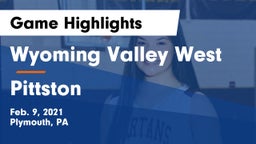 Wyoming Valley West  vs Pittston  Game Highlights - Feb. 9, 2021