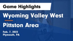 Wyoming Valley West  vs Pittston Area Game Highlights - Feb. 7, 2022