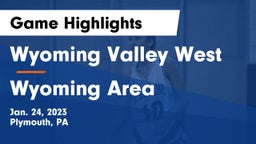 Wyoming Valley West  vs Wyoming Area  Game Highlights - Jan. 24, 2023