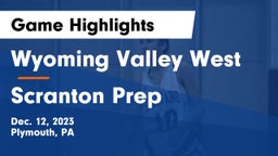 Wyoming Valley West  vs Scranton Prep  Game Highlights - Dec. 12, 2023