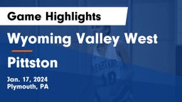 Wyoming Valley West  vs Pittston  Game Highlights - Jan. 17, 2024