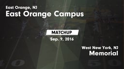 Matchup: East Orange Campus vs. Memorial  2016