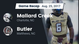 Recap: Mallard Creek  vs. Butler  2017