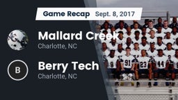 Recap: Mallard Creek  vs. Berry Tech  2017