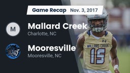 Recap: Mallard Creek  vs. Mooresville  2017