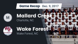 Recap: Mallard Creek  vs. Wake Forest  2017