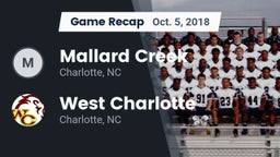 Recap: Mallard Creek  vs. West Charlotte  2018