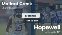 Matchup: Mallard Creek High vs. Hopewell  2018