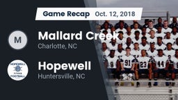 Recap: Mallard Creek  vs. Hopewell  2018