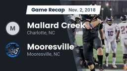 Recap: Mallard Creek  vs. Mooresville  2018