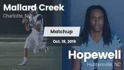 Matchup: Mallard Creek High vs. Hopewell  2019