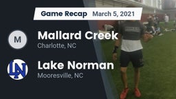 Recap: Mallard Creek  vs. Lake Norman  2021