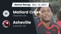 Recap: Mallard Creek  vs. Asheville  2021