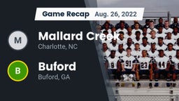 Recap: Mallard Creek  vs. Buford  2022