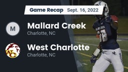 Recap: Mallard Creek  vs. West Charlotte  2022