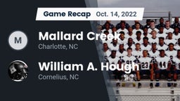 Recap: Mallard Creek  vs. William A. Hough  2022