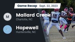 Recap: Mallard Creek  vs. Hopewell  2023