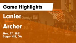 Lanier  vs Archer  Game Highlights - Nov. 27, 2021