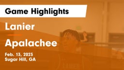 Lanier  vs Apalachee  Game Highlights - Feb. 13, 2023