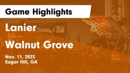 Lanier  vs Walnut Grove  Game Highlights - Nov. 11, 2023