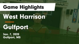 West Harrison  vs Gulfport  Game Highlights - Jan. 7, 2020