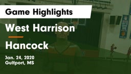 West Harrison  vs Hancock  Game Highlights - Jan. 24, 2020
