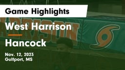 West Harrison  vs Hancock  Game Highlights - Nov. 12, 2023