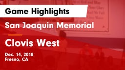 San Joaquin Memorial  vs Clovis West  Game Highlights - Dec. 14, 2018
