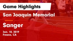 San Joaquin Memorial  vs Sanger  Game Highlights - Jan. 18, 2019