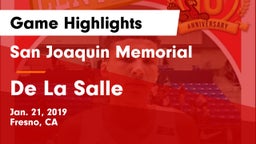 San Joaquin Memorial  vs De La Salle  Game Highlights - Jan. 21, 2019