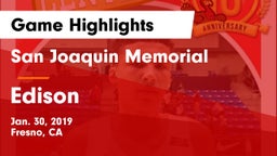 San Joaquin Memorial  vs Edison  Game Highlights - Jan. 30, 2019