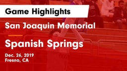 San Joaquin Memorial  vs Spanish Springs  Game Highlights - Dec. 26, 2019