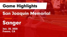 San Joaquin Memorial  vs Sanger  Game Highlights - Jan. 28, 2020