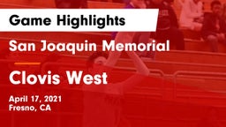 San Joaquin Memorial  vs Clovis West  Game Highlights - April 17, 2021